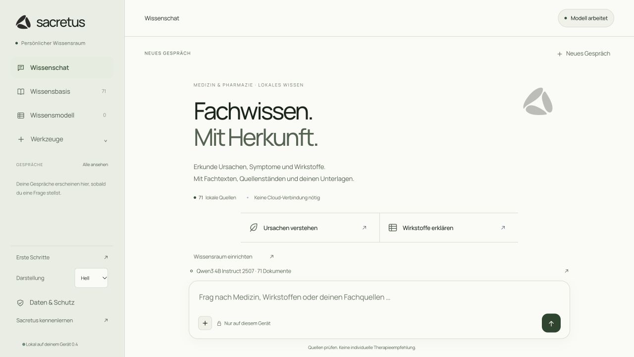 Sacretus-Wissenschat in der hellen Darstellung.