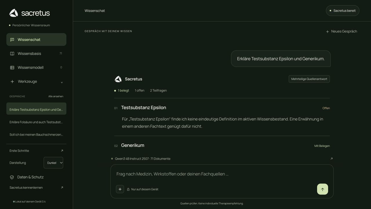 Teilweise beantwortete Anfrage: belegter Gegenstand und ausdrücklich markierte Wissenslücke.